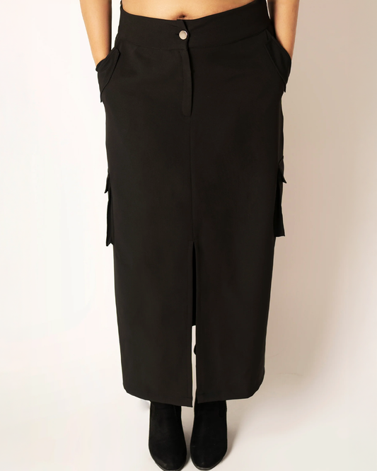 PITCH-DARK MAXI SKIRT