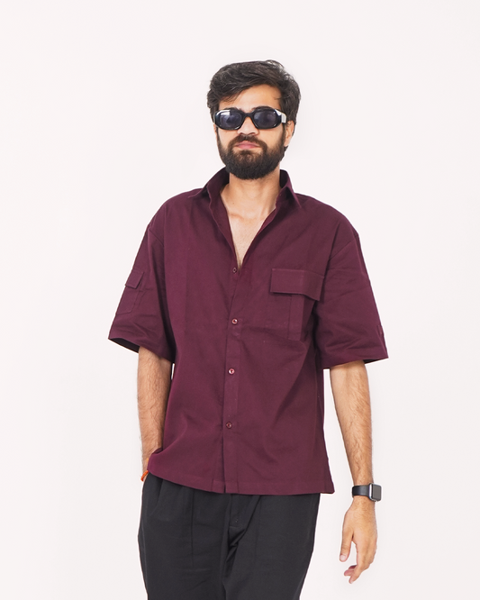 Marco Relaxed Shirt -  Wine